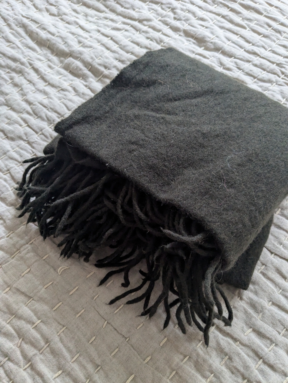Inner Mongolia Part Cashmere Thick Chocolate Brown Scarf 68" Long 24.5" W
